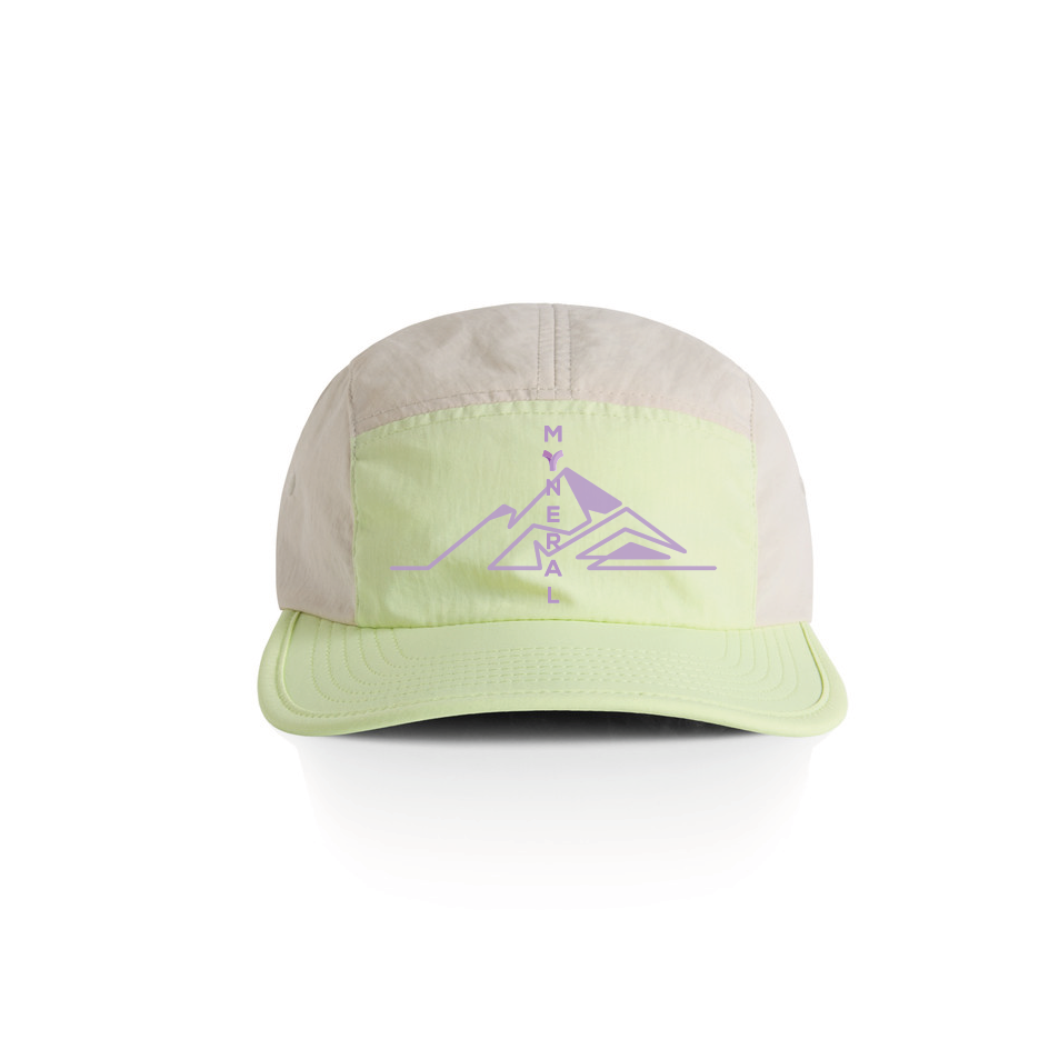 Casquette Améthyste finn two tone adulte unisexe lime-beige-lila graphique